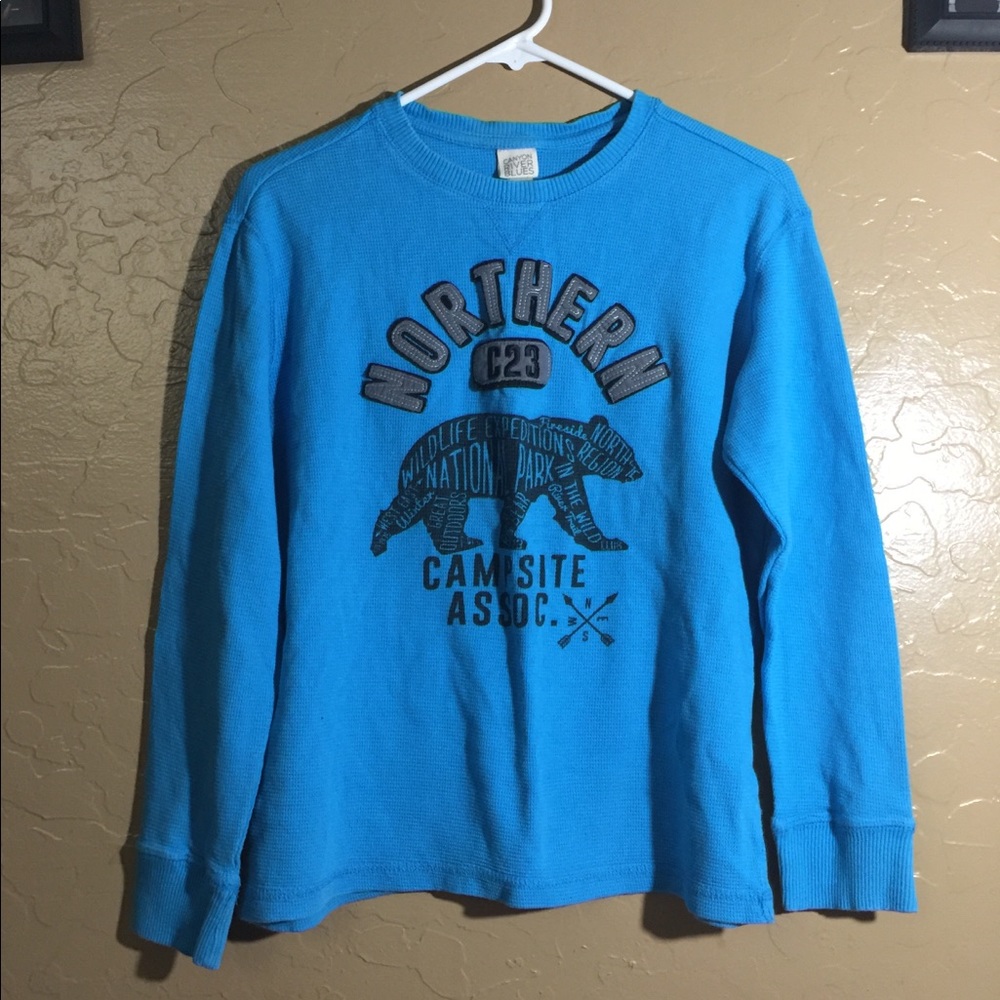 Boys long sleeve waffle shirt